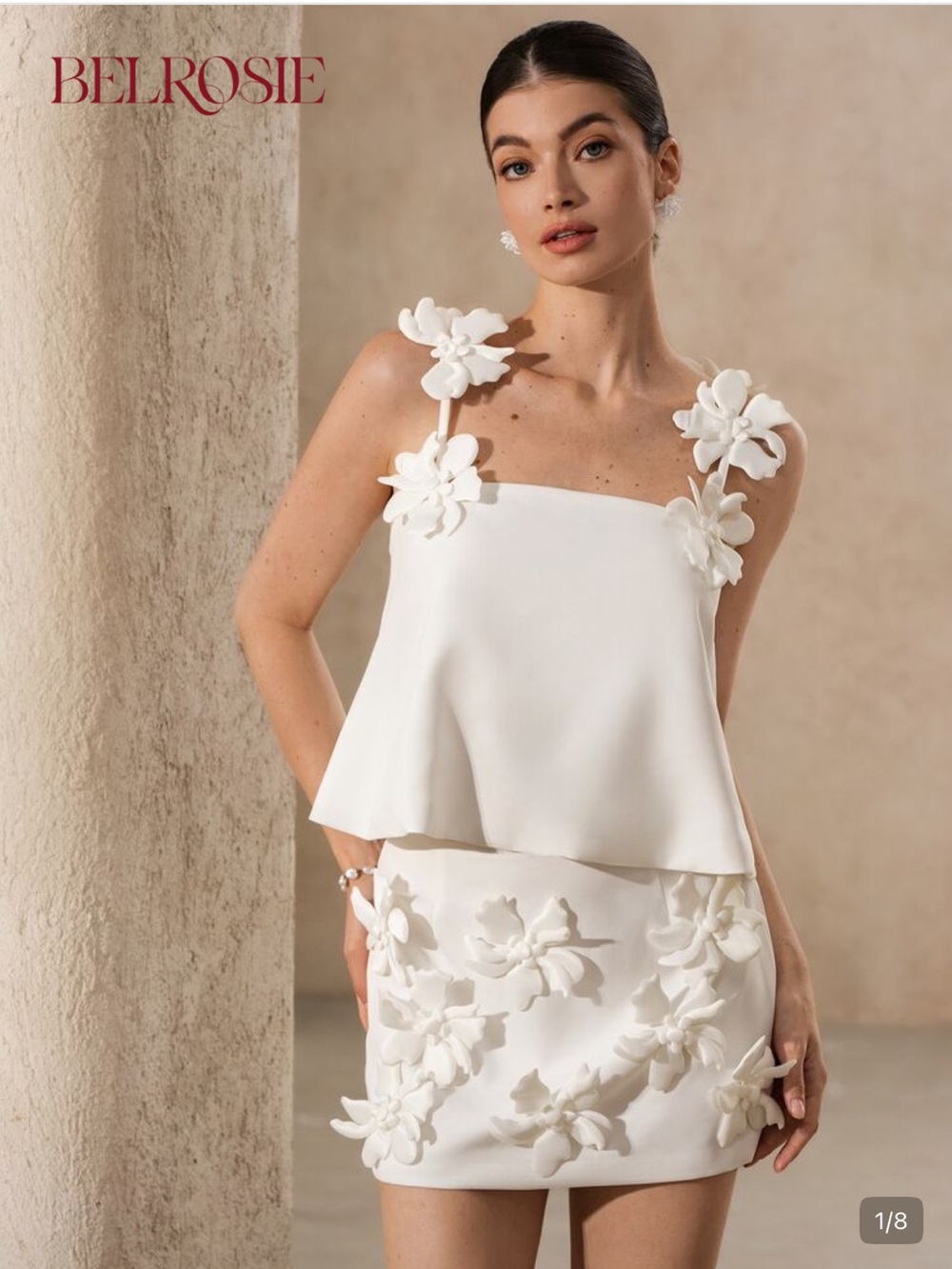 White Floral Appliqué Mini Set